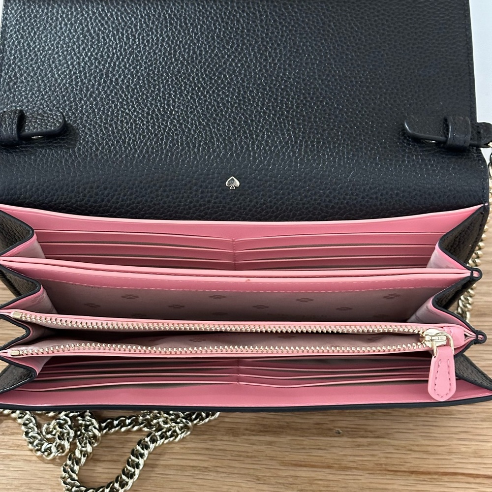 Kate Spade New York Roulette Leather Wallet on a Chain - Picture 2 of 5